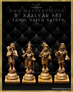 Naalvar | Tamil Saiva Saints Panchaloha Bronze Icon Set - 3"-  Masterpieces Collection