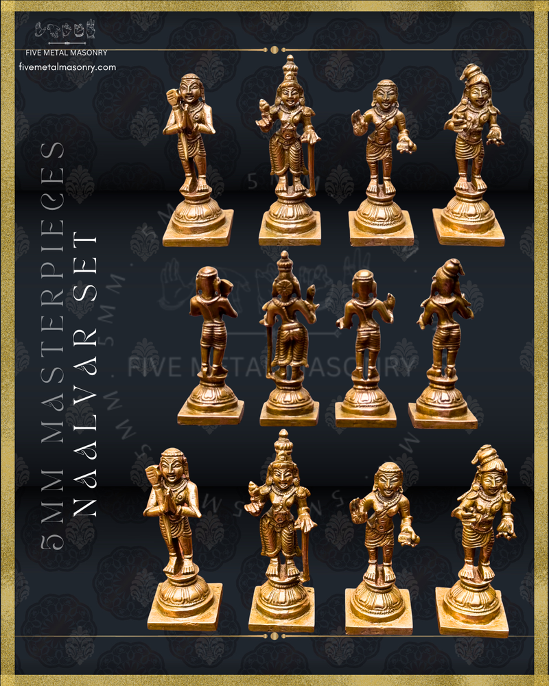 Naalvar | Tamil Saiva Saints Panchaloha Bronze Icon Set - 3"-  Masterpieces Collection