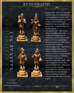 Naalvar | Tamil Saiva Saints Panchaloha Bronze Icon Set - 3"-  Masterpieces Collection