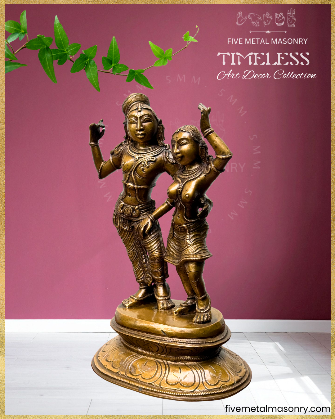 Radha-Krishna Panchaloha Bronze Icon - 10"- Timeless Collection