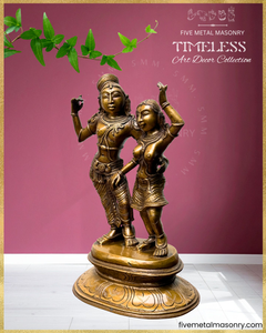 Radha-Krishna Panchaloha Bronze Icon - 10"- Timeless Collection