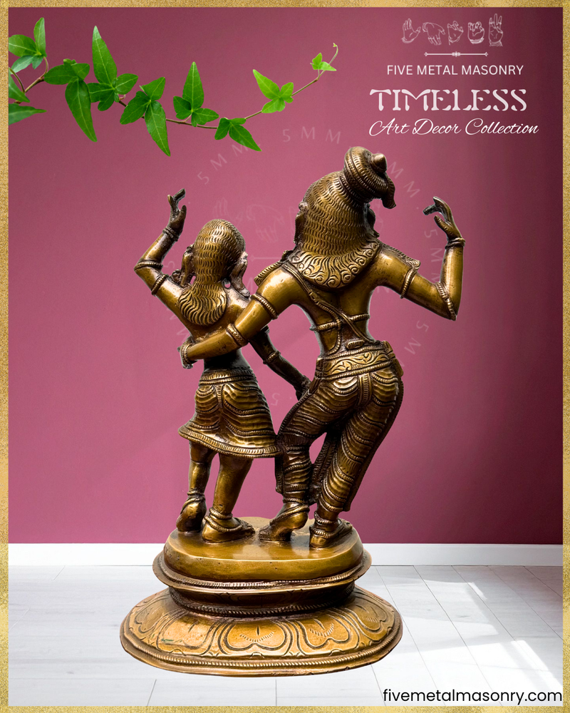 Radha-Krishna Panchaloha Bronze Icon - 10"- Timeless Collection