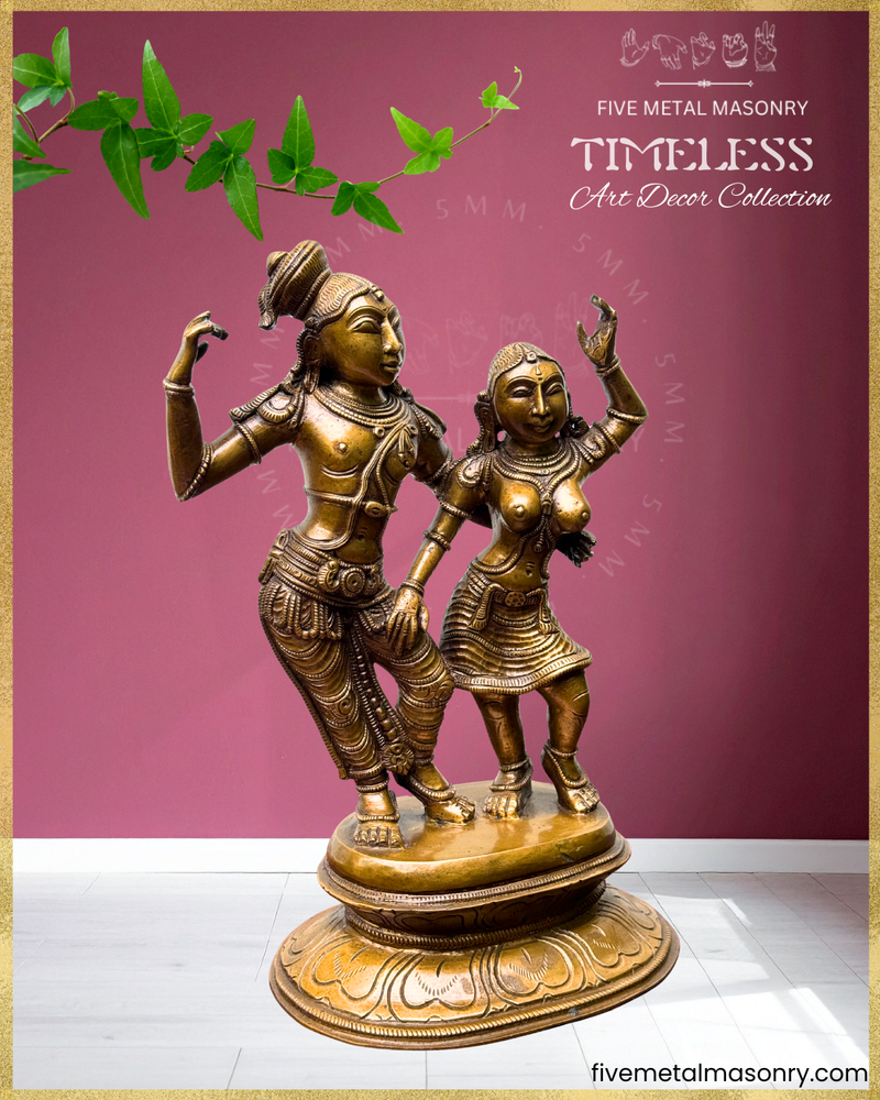 Radha-Krishna Panchaloha Bronze Icon - 10"- Timeless Collection