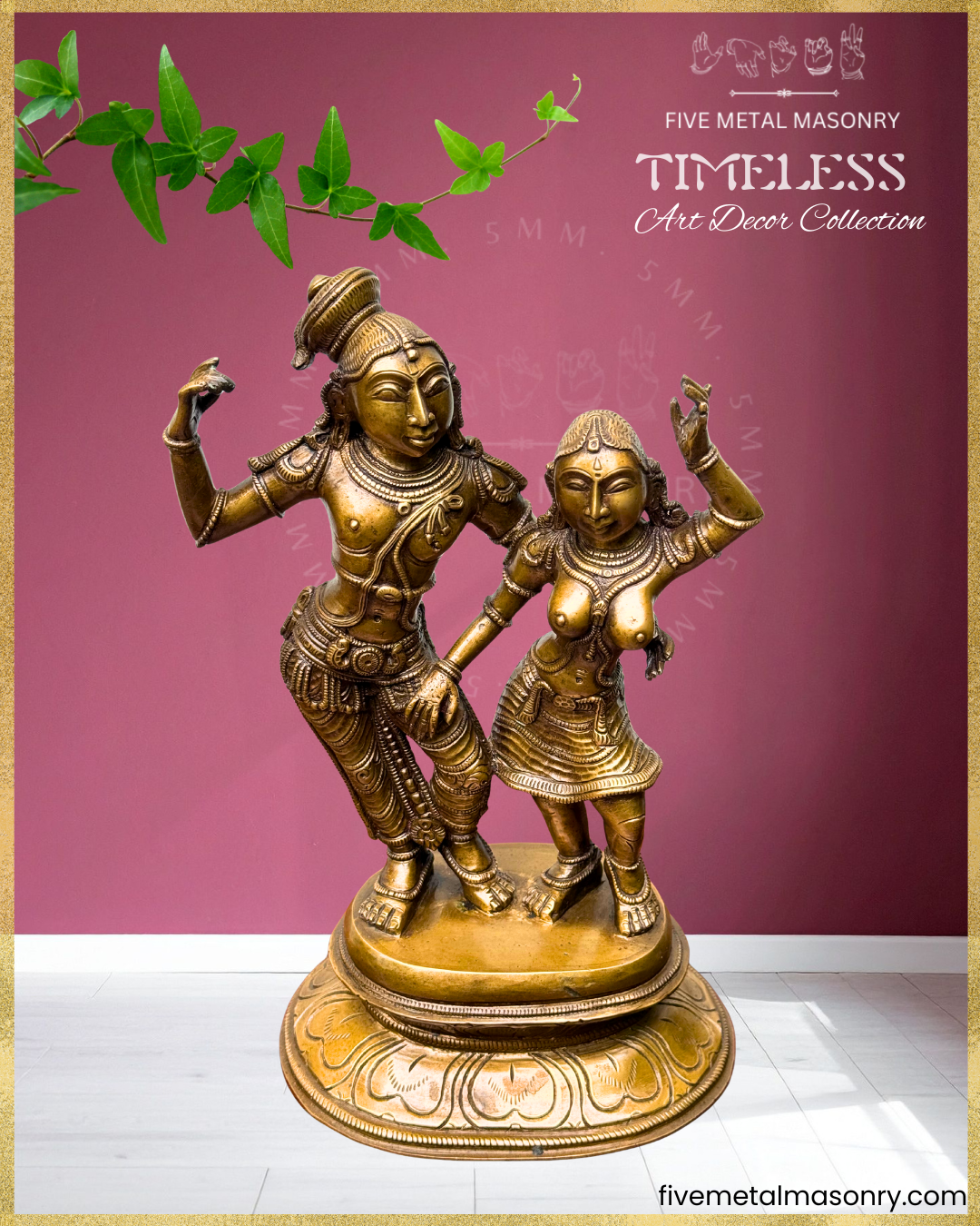 Radha-Krishna Panchaloha Bronze Icon - 10"- Timeless Collection