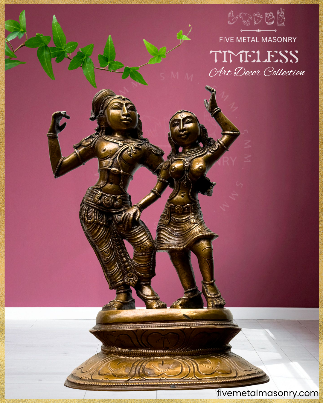 Radha-Krishna Panchaloha Bronze Icon - 10"- Timeless Collection