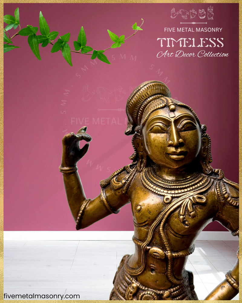 Radha-Krishna Panchaloha Bronze Icon - 10"- Timeless Collection