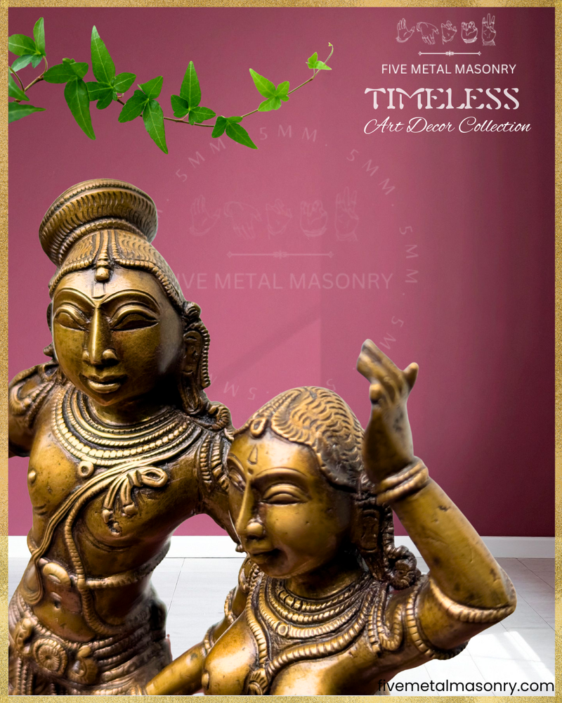 Radha-Krishna Panchaloha Bronze Icon - 10"- Timeless Collection