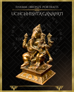 Uchchhishta Ganapati Panchaloha Bronze Icon - 6"