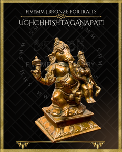 Uchchhishta Ganapati Panchaloha Bronze Icon - 6"