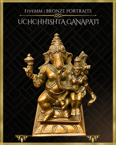Uchchhishta Ganapati Panchaloha Bronze Icon - 6"