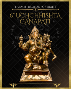 Uchchhishta Ganapati Panchaloha Bronze Icon - 6"