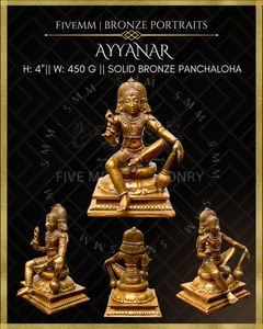 Ayyanar Panchaloha Bronze Icon - 4"
