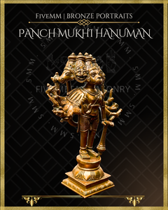 Panchmukhi Hanuman Panchaloha Bronze Icon - 7"