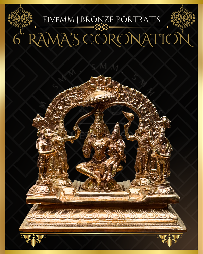 Rama Pattabishekam (Coronation) Panchaloha Bronze Icon Set - 6" - Polished finish