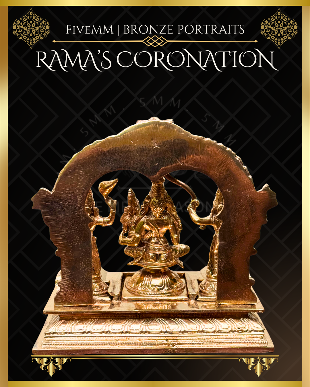 Rama Pattabishekam (Coronation) Panchaloha Bronze Icon Set - 6" - Polished finish