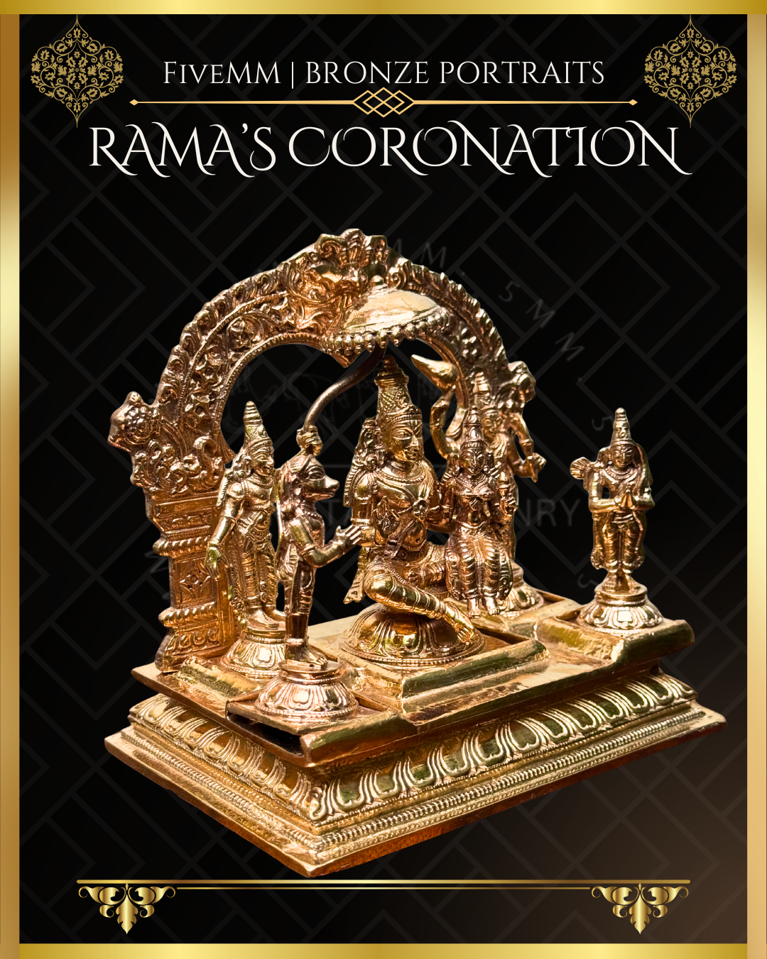 Rama Pattabishekam (Coronation) Panchaloha Bronze Icon Set - 6" - Polished finish