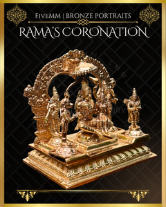 Rama Pattabishekam (Coronation) Panchaloha Bronze Icon Set - 6" - Polished finish