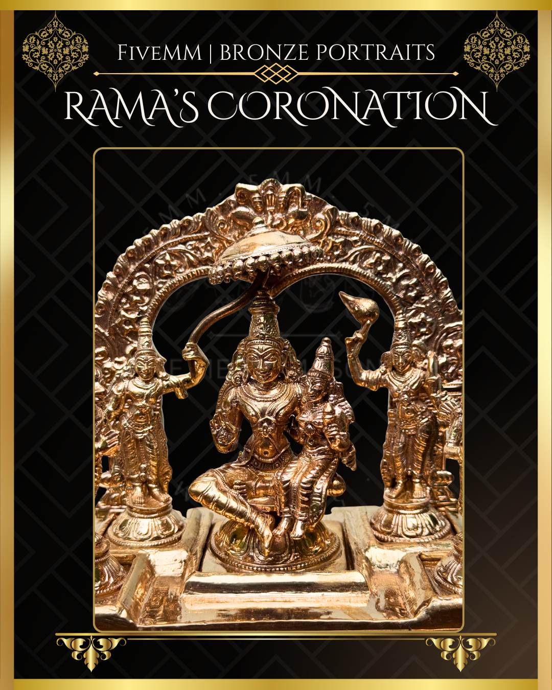 Rama Pattabishekam (Coronation) Panchaloha Bronze Icon Set - 6" - Polished finish