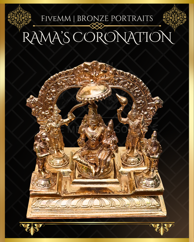Rama Pattabishekam (Coronation) Panchaloha Bronze Icon Set - 6" - Polished finish