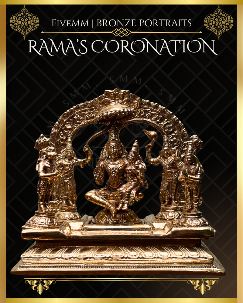 Rama Pattabishekam (Coronation) Panchaloha Bronze Icon Set - 6" - Polished finish