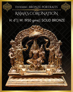 Rama Pattabishekam (Coronation) Panchaloha Bronze Icon Set - 6" - Polished finish