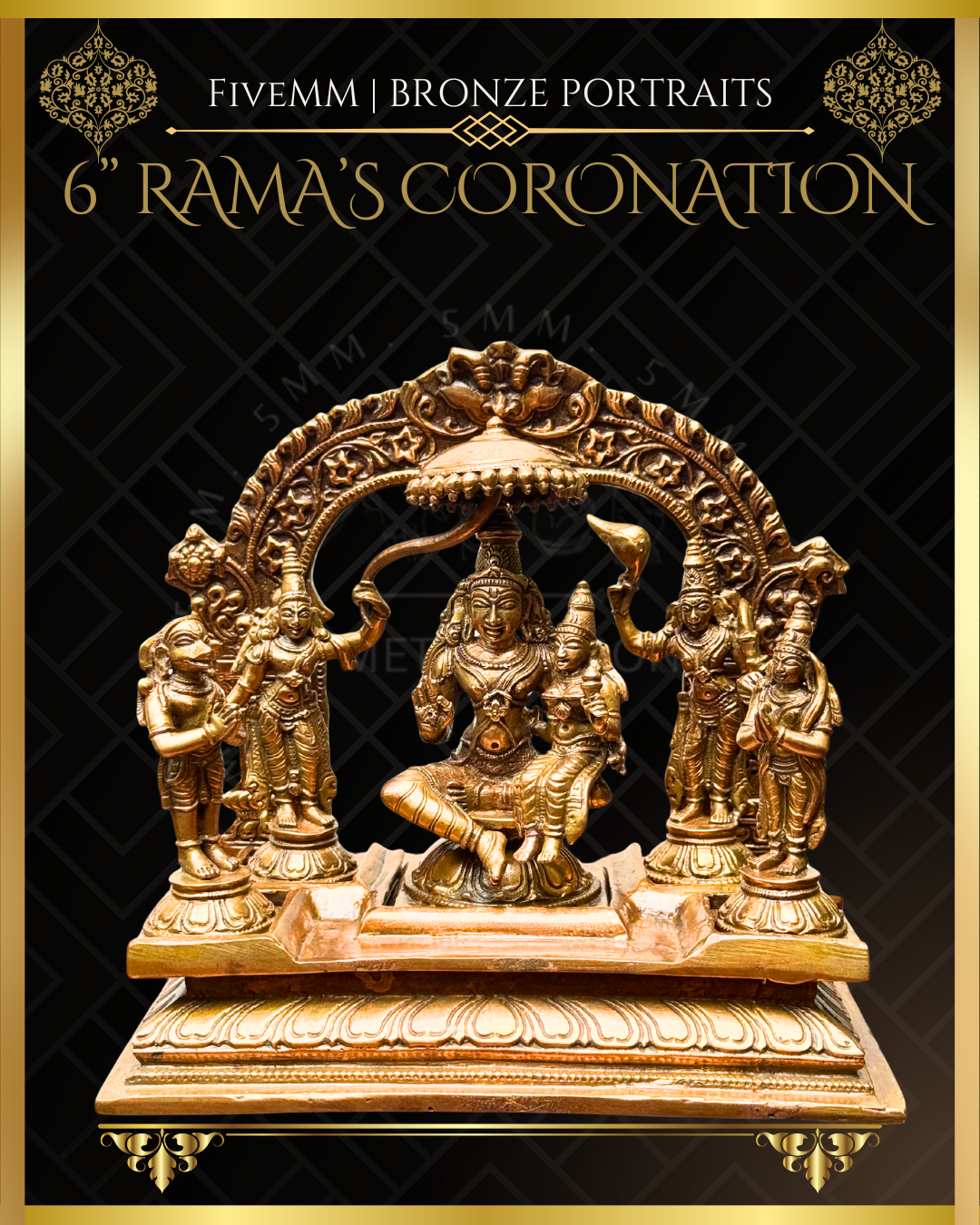 Rama Pattabishekam (Coronation) Panchaloha Bronze IconSet - 6"
