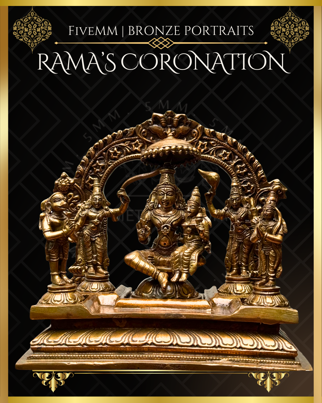 Rama Pattabishekam (Coronation) Panchaloha Bronze IconSet - 6"