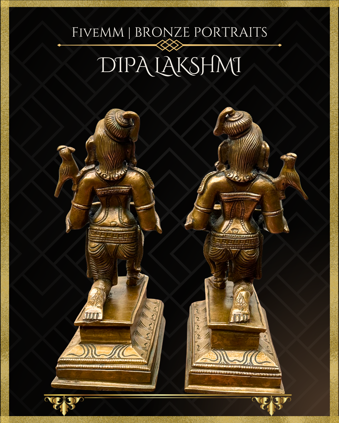 Dipalakshmi / Paavai Vilakku Panchaloha Bronze Icon Set - 6.5" Seated