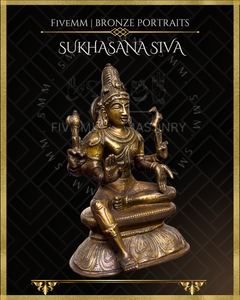 Sukhasana Shiva Panchaloha Bronze Icon - 5.5"