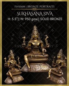 Sukhasana Shiva Panchaloha Bronze Icon - 5.5"