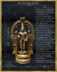 Vishnu Panchaloha Bronze Icon - 10" with arch-  Masterpieces Collection