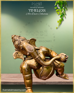Ganesa Panchaloha Bronze Icon - 3" crawling - Timeless Collection