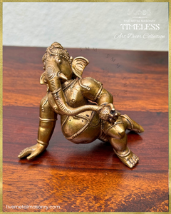 Ganesa Panchaloha Bronze Icon - 3" crawling - Timeless Collection