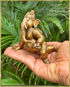 Ganesa Panchaloha Bronze Icon - 3" crawling - Timeless Collection