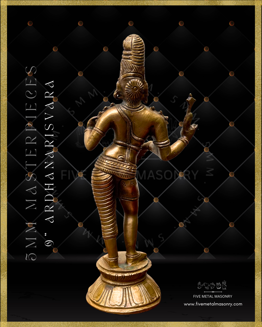 Ardhanarisvara Shiva Panchaloha Bronze Icon - 9"-  Masterpieces Collection