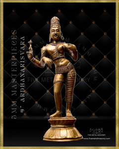 Ardhanarisvara Shiva Panchaloha Bronze Icon - 9"-  Masterpieces Collection