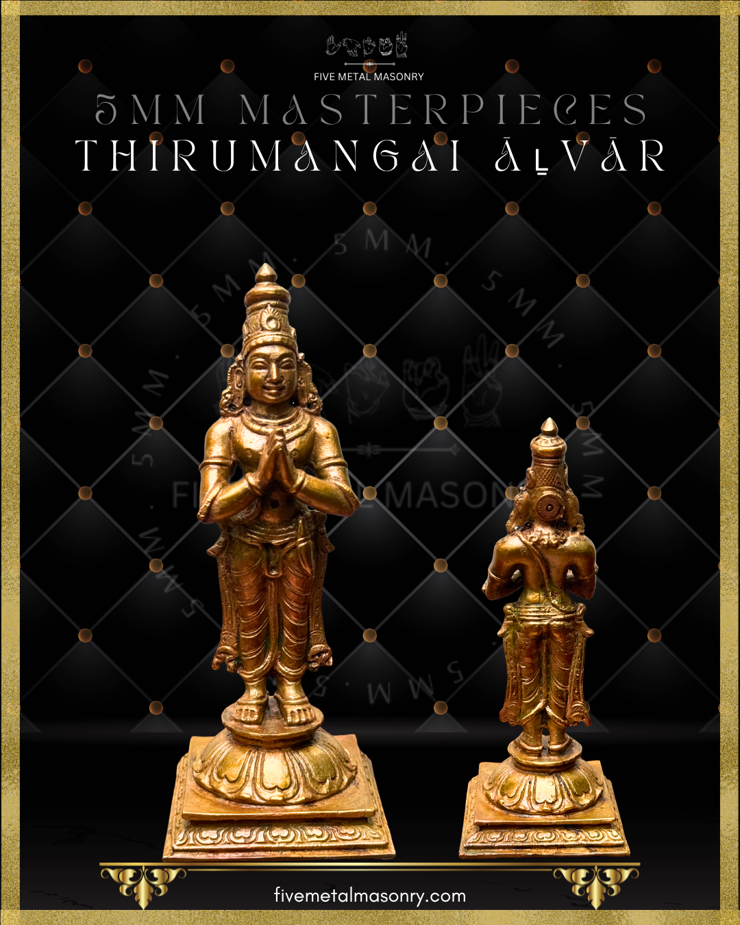 Alvars | Vaishnava saints |Set of 12 Panchaloha Bronze Icons - 5"- Masterpieces Collection | Made to Order