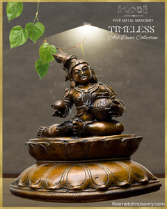 Krishna with Butter Panchaloha Bronze Icon - 7.5"- Timeless Collection