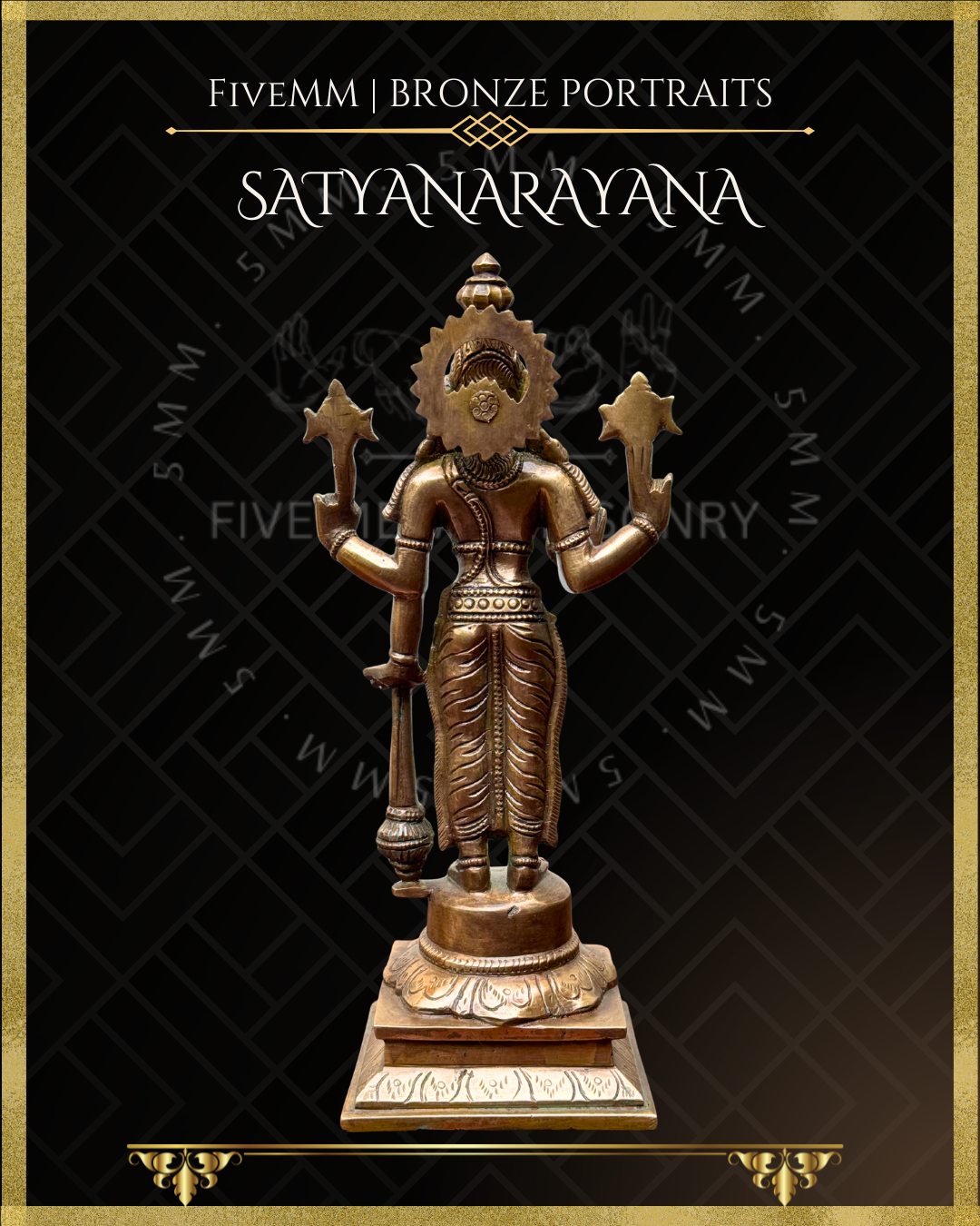 Satyanarayana Panchaloha Bronze Icon - 8"