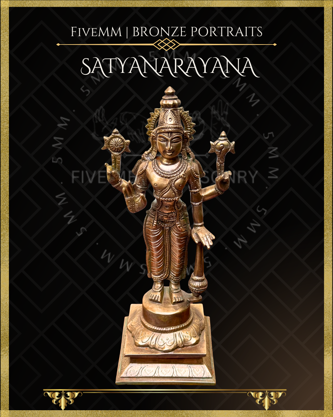 Satyanarayana Panchaloha Bronze Icon - 8"