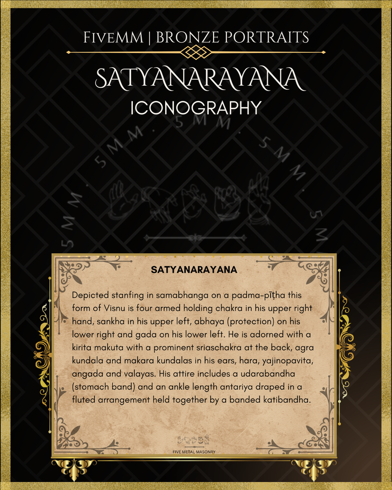 Satyanarayana Panchaloha Bronze Icon - 8"
