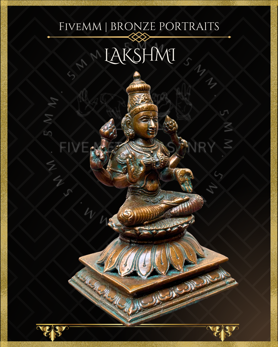 Lakshmi Panchaloha Bronze Icon - 5"