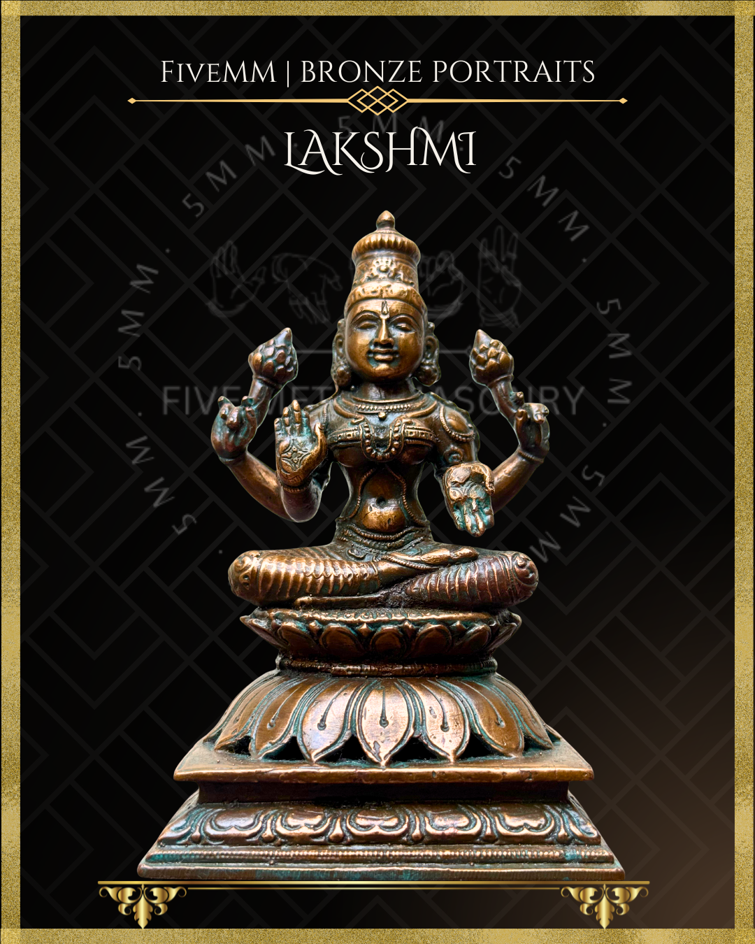 Lakshmi Panchaloha Bronze Icon - 5"