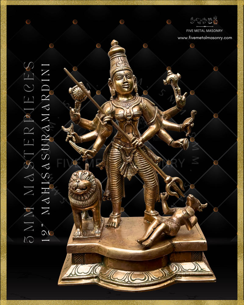 Mahisasuramardini Panchaloha Bronze Icon - 12"-  Masterpieces Collection