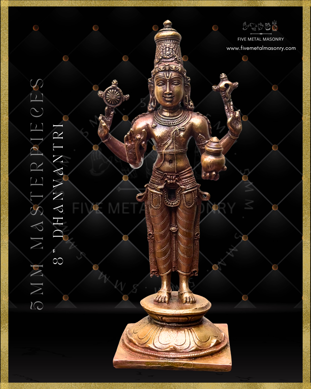 Dhanvantri Panchaloha Bronze Icon - 8"-  Masterpieces Collection