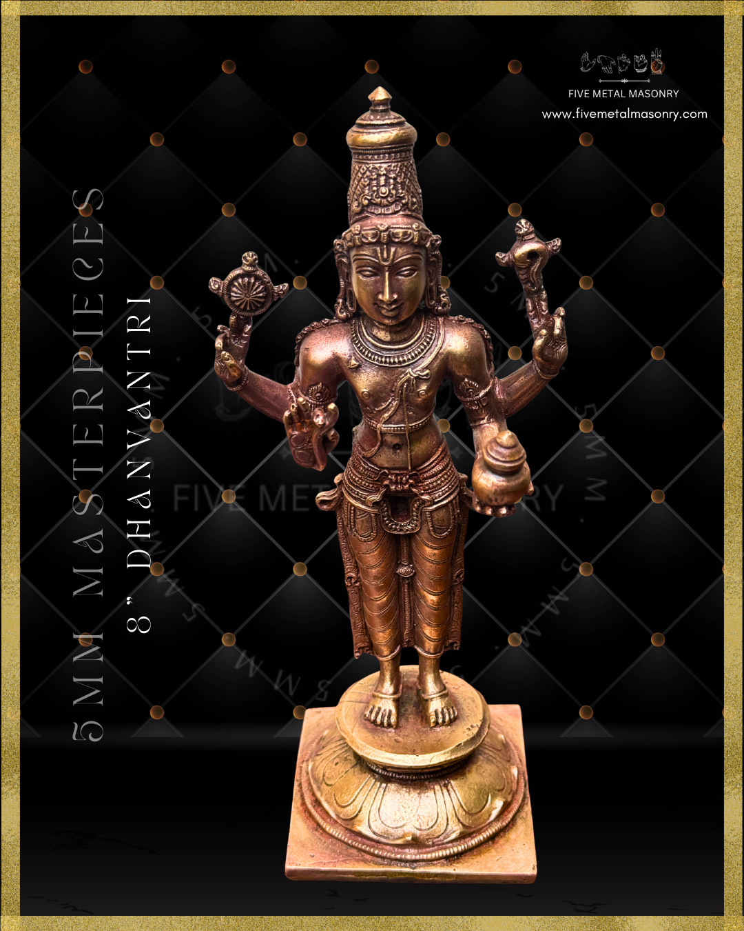 Dhanvantri Panchaloha Bronze Icon - 8"-  Masterpieces Collection