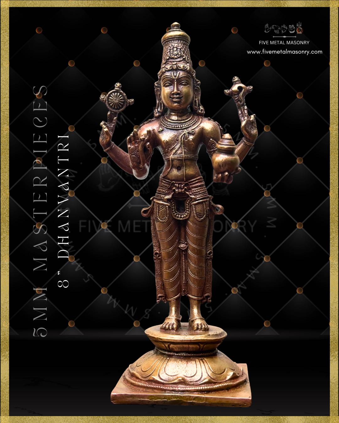Dhanvantri Panchaloha Bronze Icon - 8"-  Masterpieces Collection