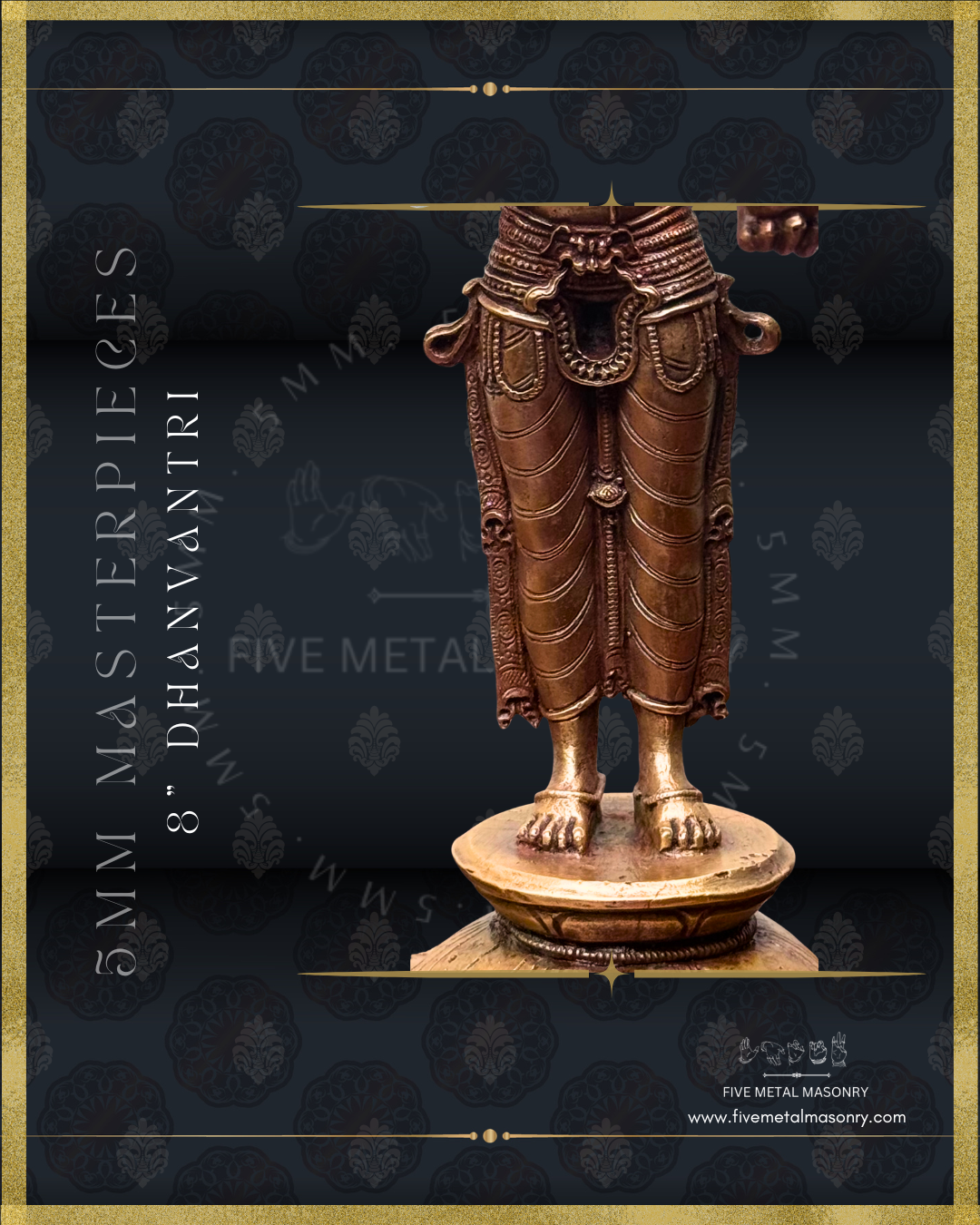 Dhanvantri Panchaloha Bronze Icon - 8"-  Masterpieces Collection