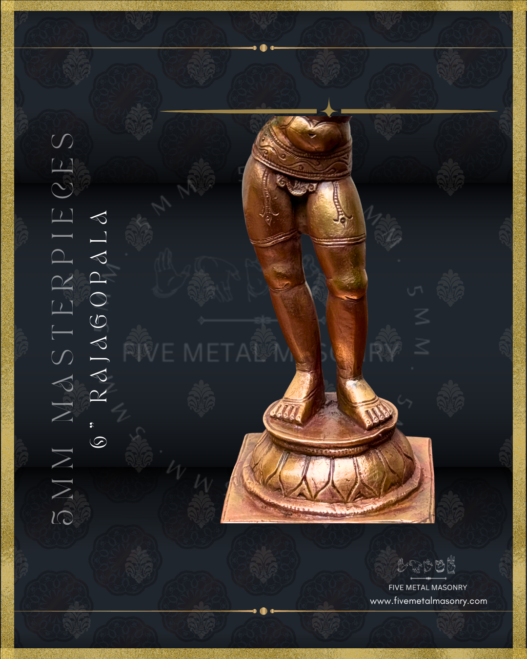 Rajagopala Panchaloha Bronze Icon - 6"-  Masterpieces Collection