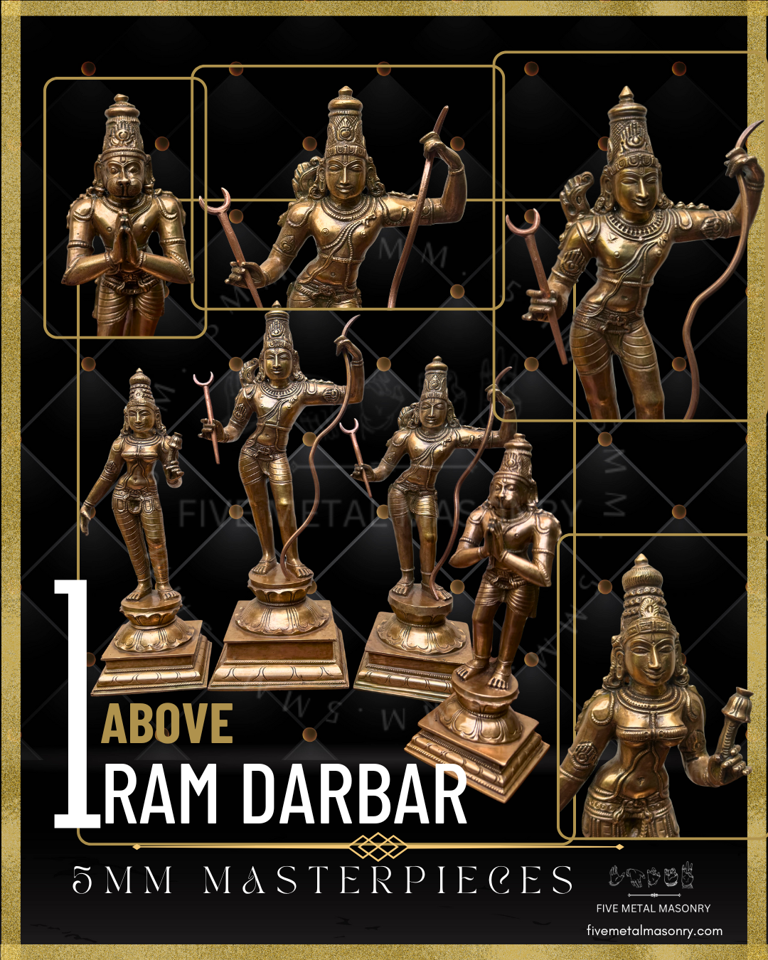 Ram Darbar Panchaloha Bronze Icon Set - 13.5"-  Masterpieces Collection